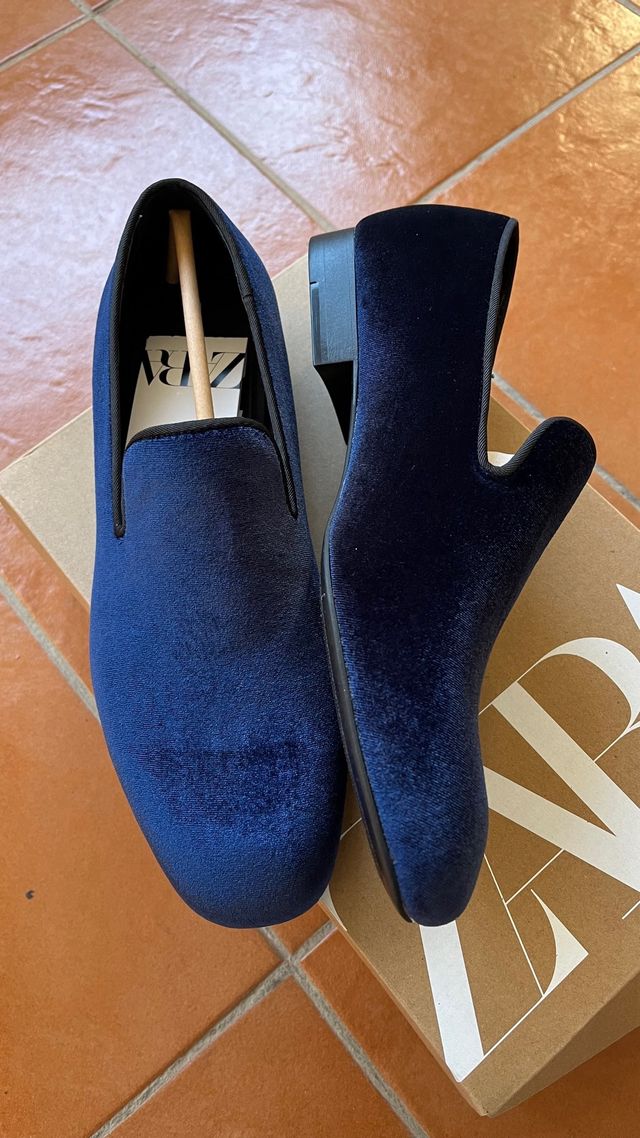Mocasines terciopelo Zara hombre