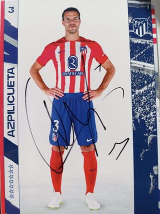 Postal jugador de Atlético de Madrid