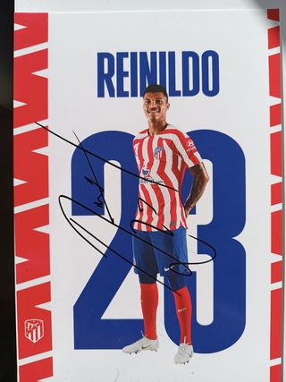 Postal jugador Atlético de Madrid
