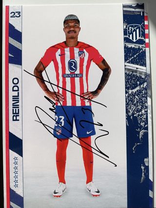 Postal jugador de Atlético de Madrid