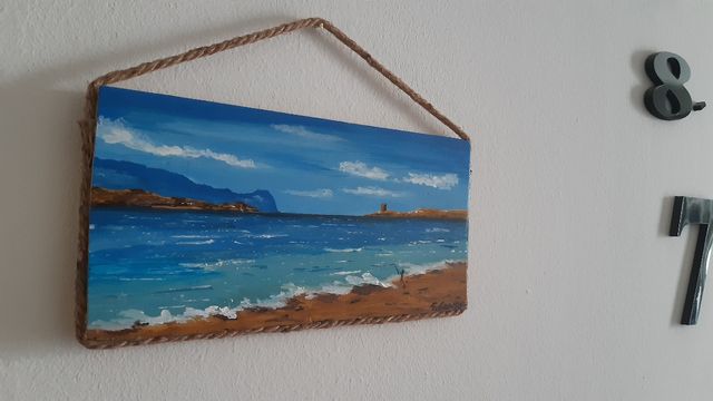 Paesaggio Marino Dipinto su legno.