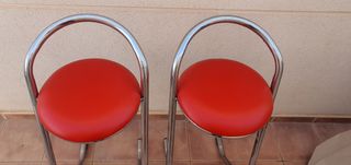 2uds Taburetes con respaldo altos Rojos modernos