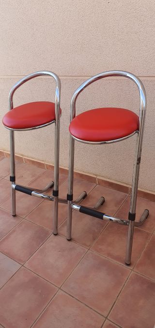 2uds Taburetes con respaldo altos Rojos modernos