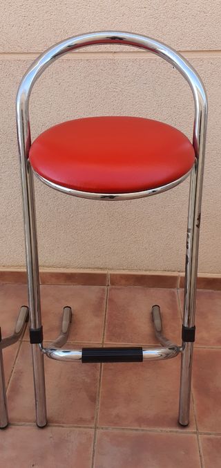 2uds Taburetes con respaldo altos Rojos modernos