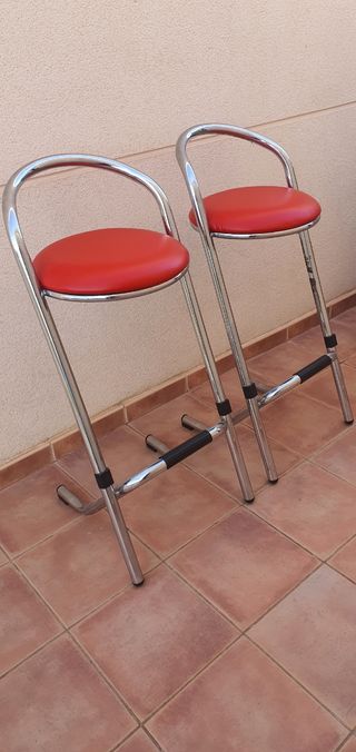 2uds Taburetes con respaldo altos Rojos modernos