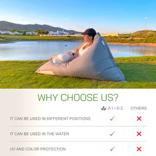 Puff gigante XXL exterior e interior relleno gris