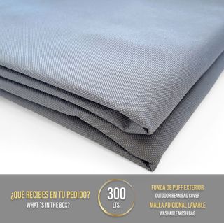 Puff gigante XXL exterior e interior relleno gris