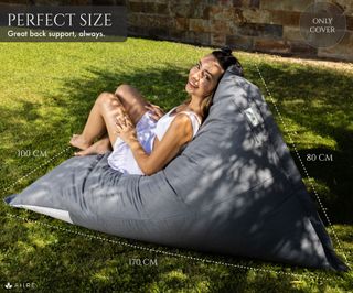 Puff gigante XXL exterior e interior relleno gris