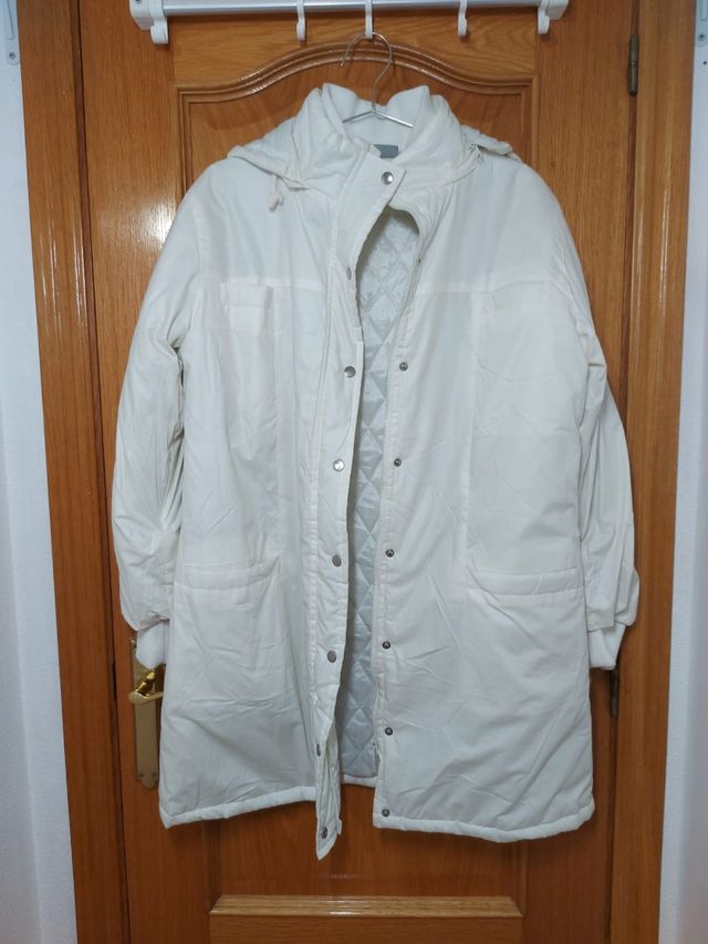 Abrigo mujer blanco largo