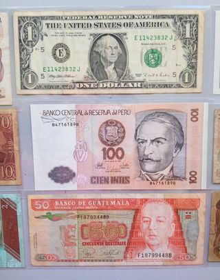 Lote 9 billetes paises de America