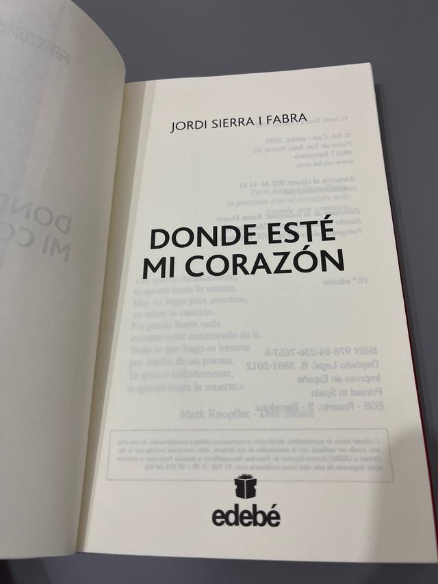 Libro Donde esté mi corazón