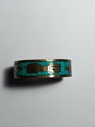 Bracciale in ottone con turchese e dorje