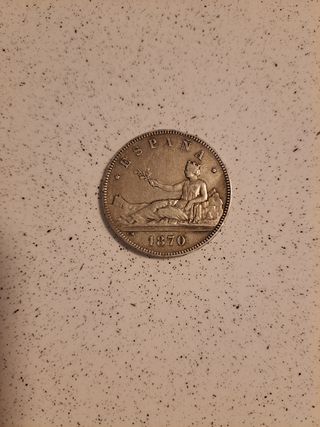 Moneda 5 pesetas 1870