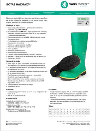 Botas seguridad goma  trabajo Hazmax 43