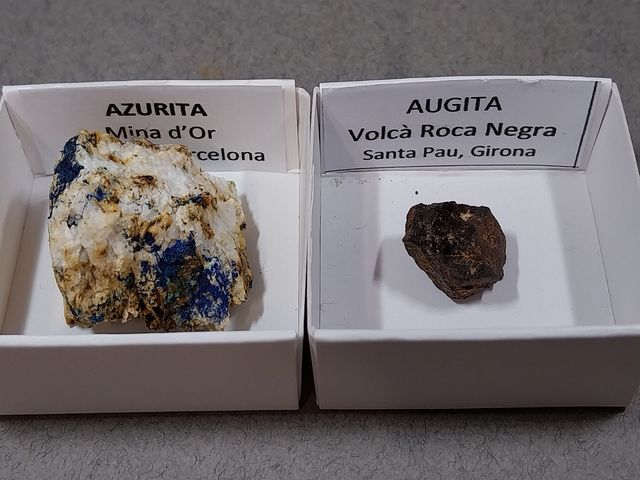 Lotto di 12 minerali in scatole da 4 x 4