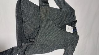 Chaqueta cruzada punto fiesta hilos plateados Zara