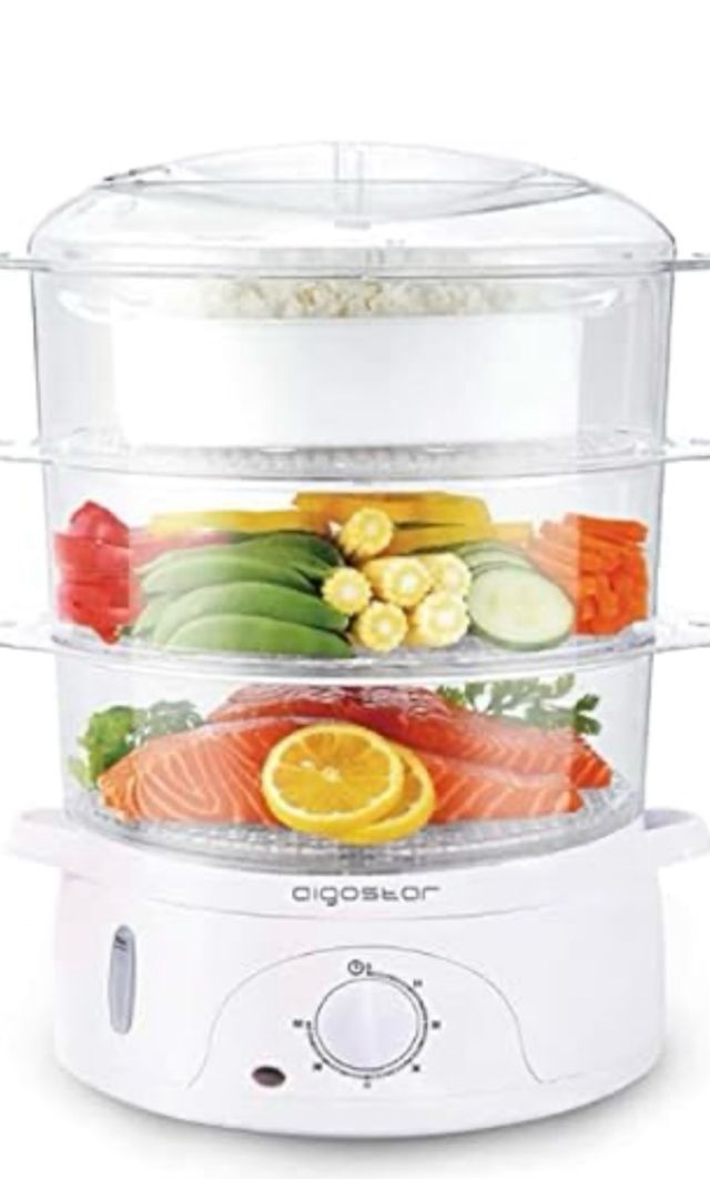 olla de vapor para cocer, alimentos