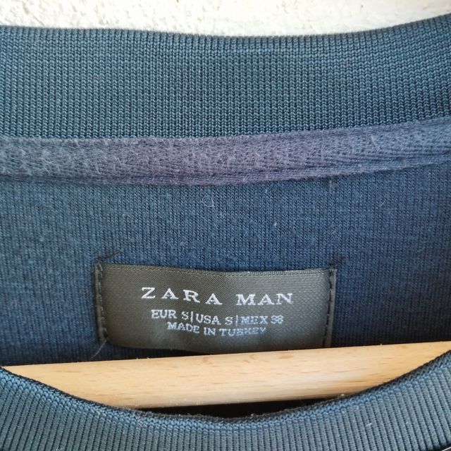 Sudadera de hombre de terciopelo azul Zara S