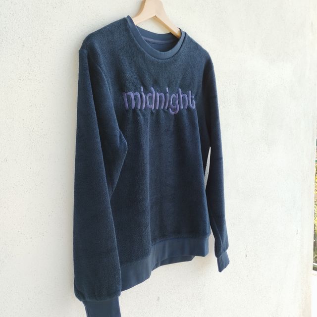 Sudadera de hombre de terciopelo azul Zara S