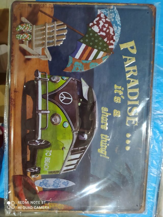 Placa metálica vintage de Volkswagen