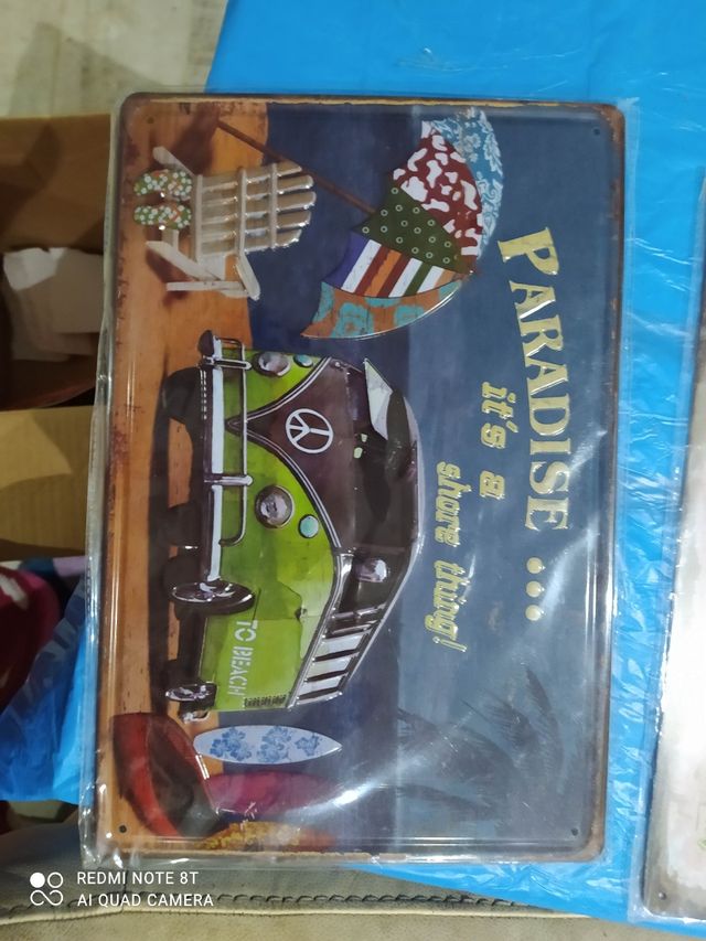 Placa metálica vintage de Volkswagen