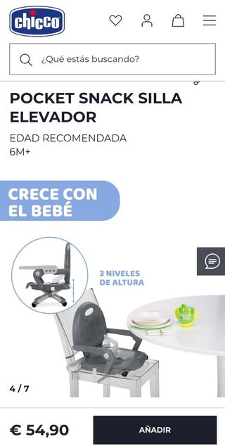 Trona Chicco Pocket Snack Alzador