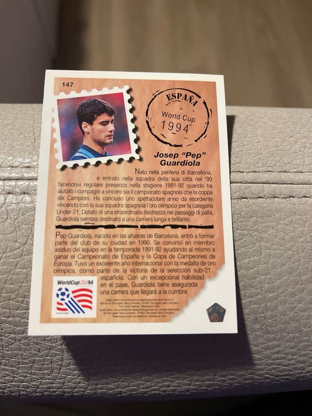 CROMO CARTULINA PEP GUARDIOLA