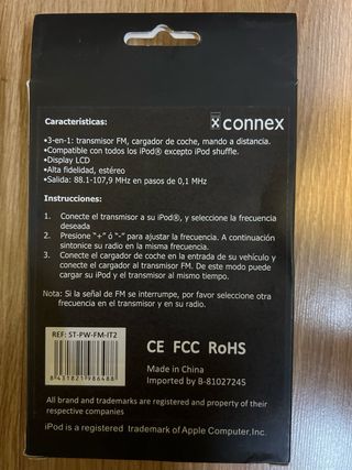 Transmisor FM para iPod/iphone Connex