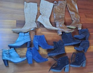 Lote de botas y botines de marca y piel