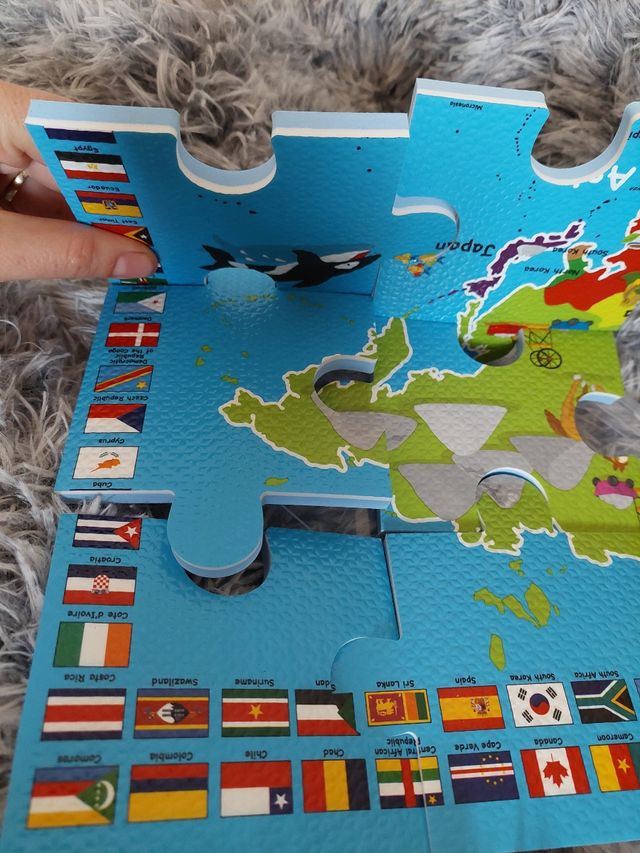 Puzzle GRANDE piezas blandas GIGANTES mapamundi