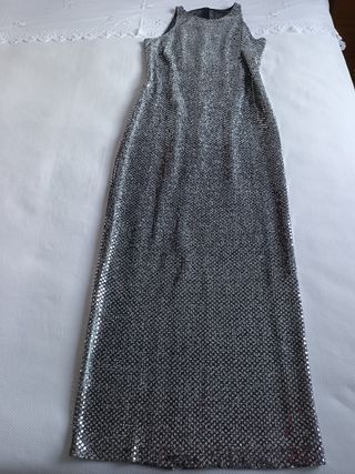 VESTIDO PLATEADO FIESTA