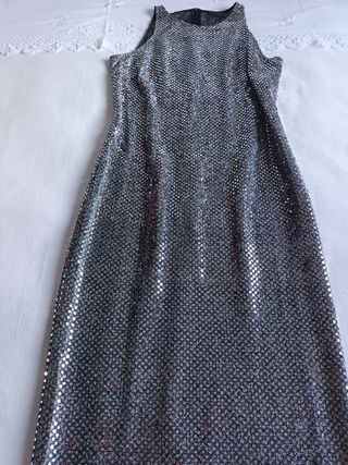VESTIDO PLATEADO FIESTA