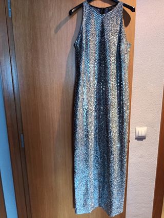 VESTIDO PLATEADO FIESTA