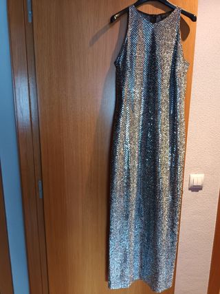 VESTIDO PLATEADO FIESTA
