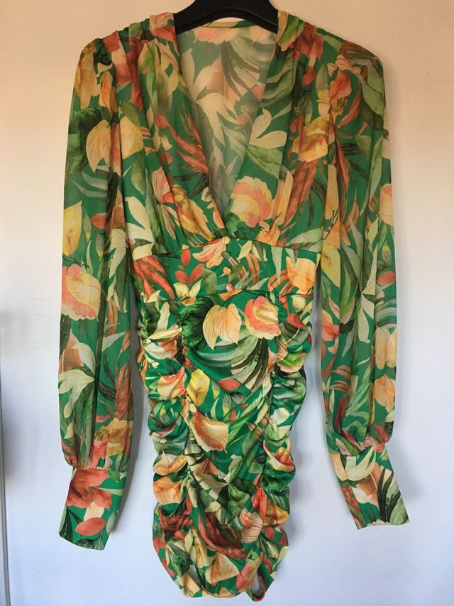 VESTIDO FIESTA ESTAMPADO FLORES