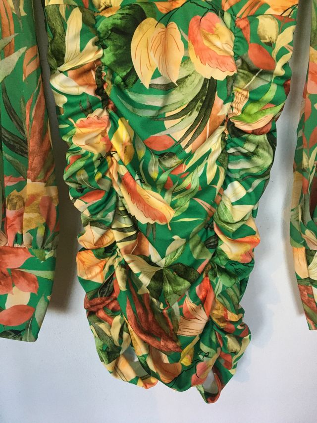 VESTIDO FIESTA ESTAMPADO FLORES