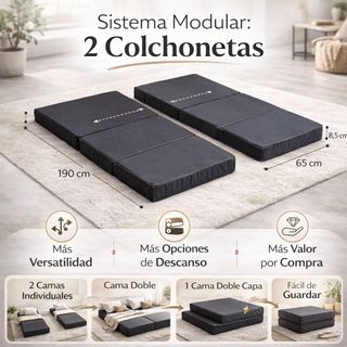 Puff Cama Plegable XXL | Sillón de Pana Premium
