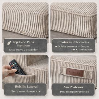 Puff Cama Plegable XXL | Sillón de Pana Premium