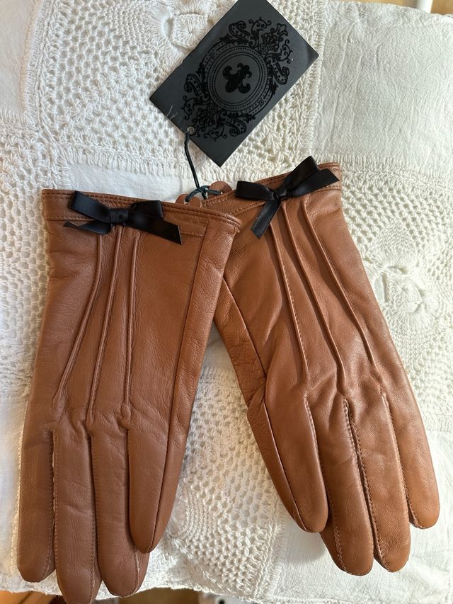 guantes mujer piel