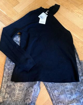 Jersey asimétrico negro Mango L