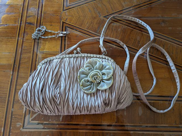 Pochette Clutch Beige con Fiore – Cerimonia/Party