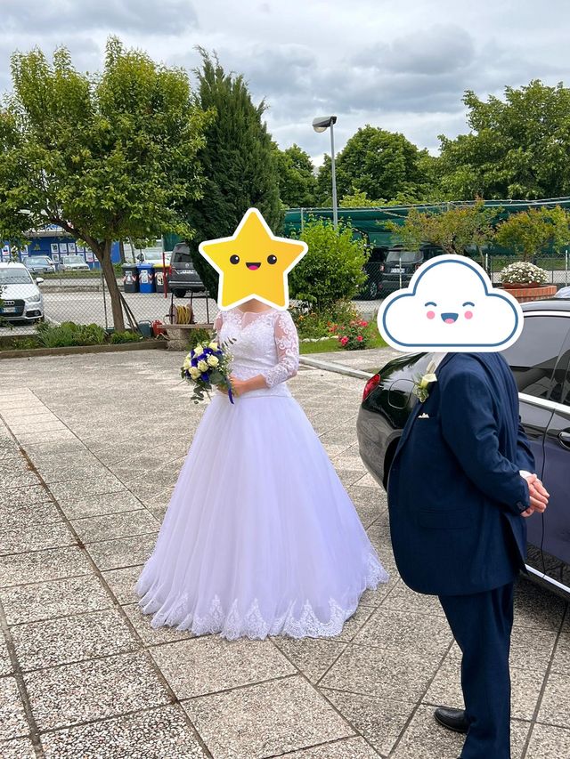 Abito da sposa principessa taglia 46 IT pizzo