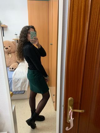Falda verde vaquera