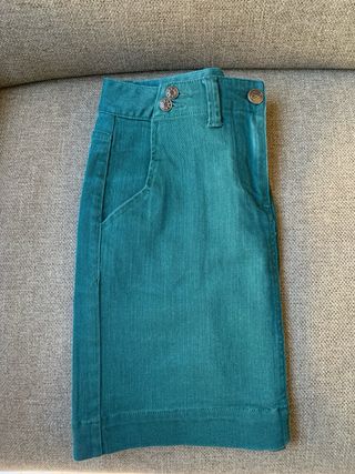 Falda verde vaquera