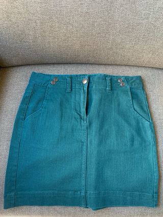 Falda verde vaquera