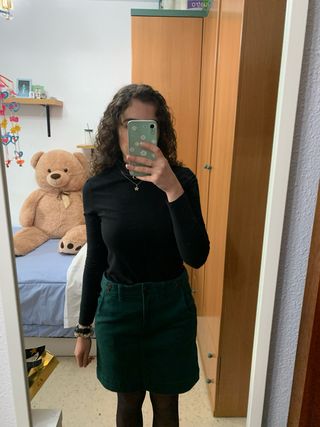 Falda verde vaquera