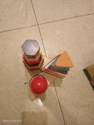 Juego pirámides de madera 3 en 1