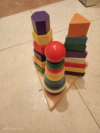 Juego pirámides de madera 3 en 1
