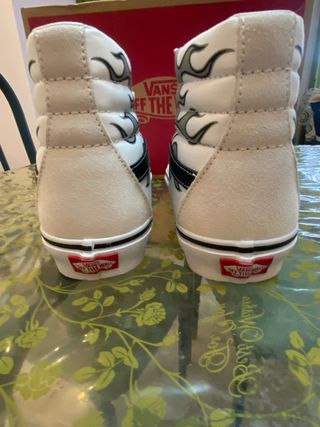 Vans altas de piel SK8-Hi Beige y gris