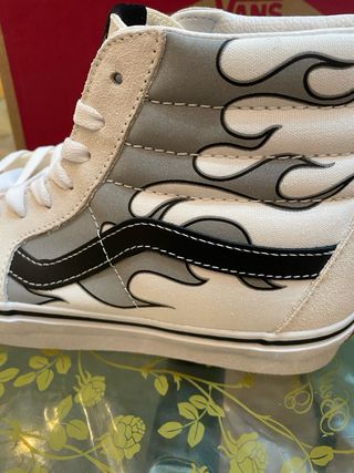 Vans altas de piel SK8-Hi Beige y gris